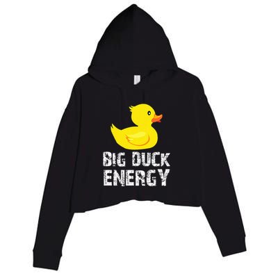 Big Duck Energy Yellow Rubber Duck Design Crop Fleece Hoodie