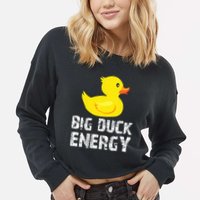 Big Duck Energy Yellow Rubber Duck Design Cropped Pullover Crew