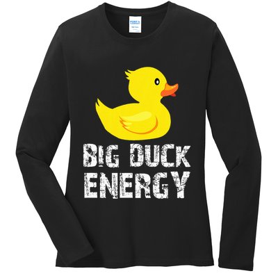 Big Duck Energy Yellow Rubber Duck Design Ladies Long Sleeve Shirt
