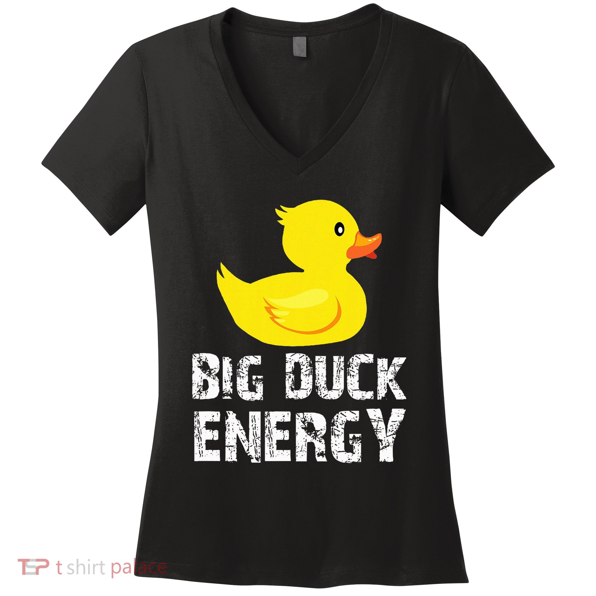 Big Duck Energy Yellow Rubber Duck Design Women's V-Neck T-Shirt