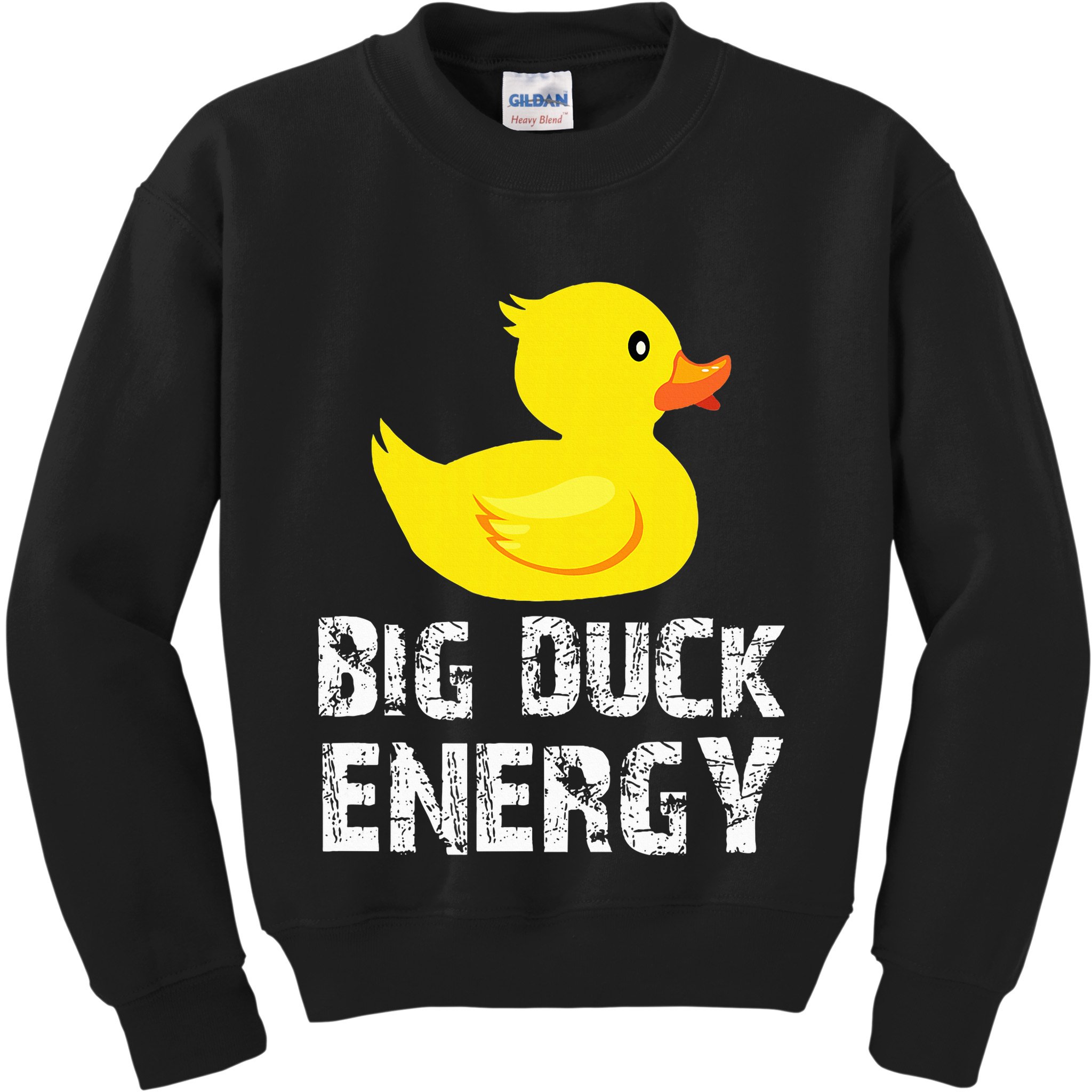 Big Duck Energy Yellow Rubber Duck Design Kids Sweatshirt