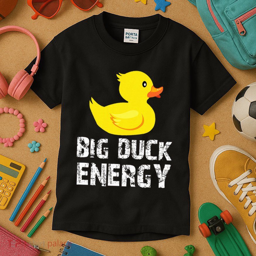 Big Duck Energy Yellow Rubber Duck Design Kids T-Shirt