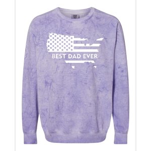 Best Dad Ever Patriot USA Flag Colorblast Crewneck Sweatshirt