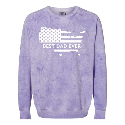 Best Dad Ever Patriot USA Flag Colorblast Crewneck Sweatshirt