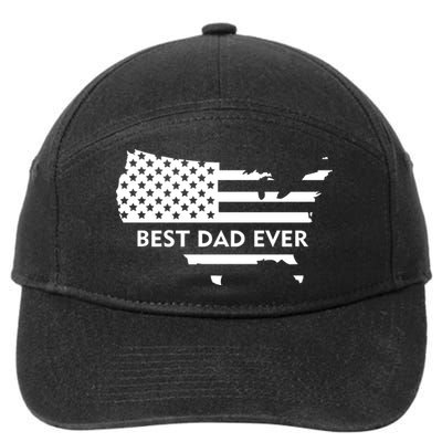 Best Dad Ever Patriot USA Flag 7-Panel Snapback Hat