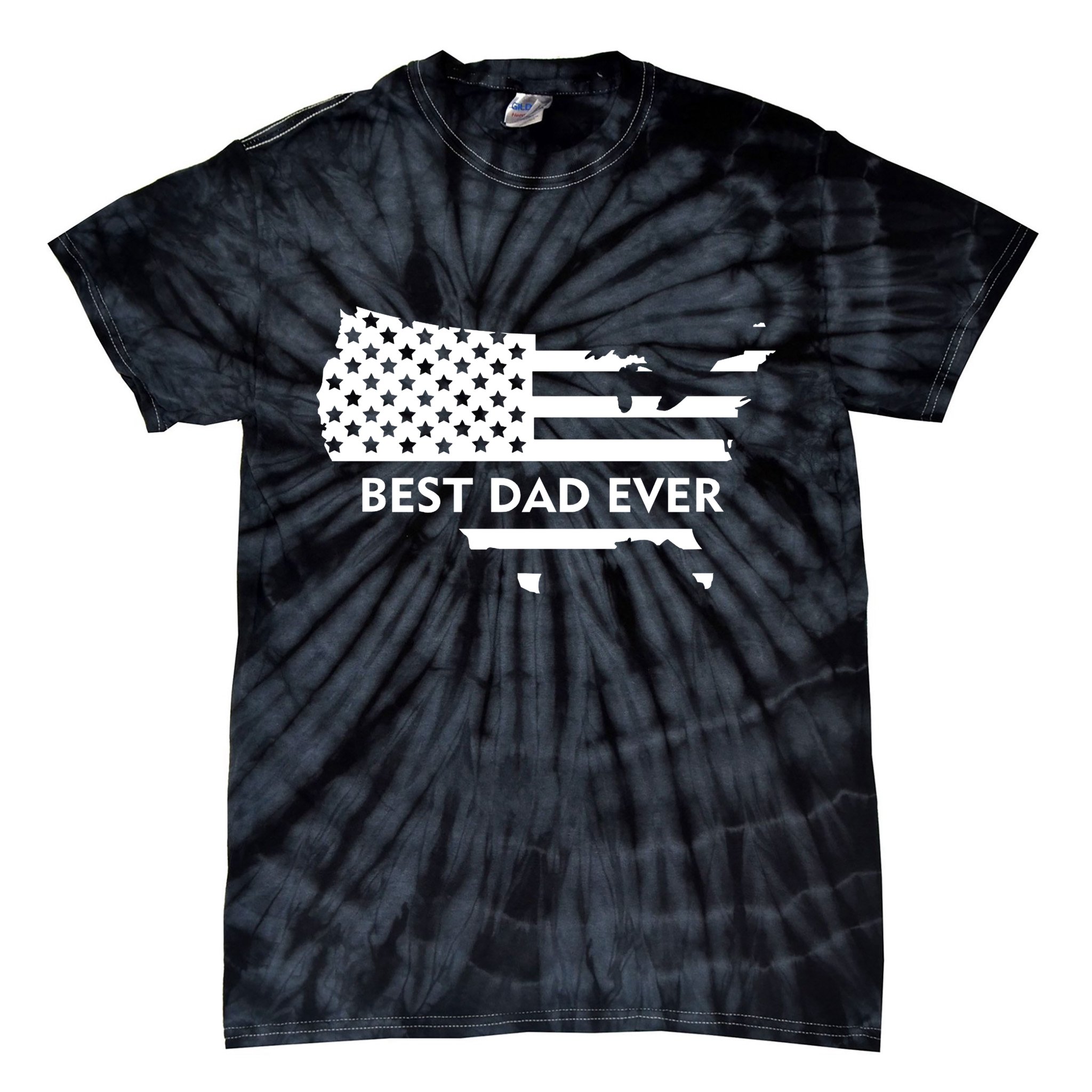 Best Dad Ever Patriot USA Flag Tie-Dye T-Shirt