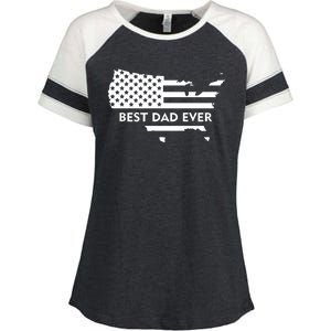 Best Dad Ever Patriot USA Flag Enza Ladies Jersey Colorblock Tee