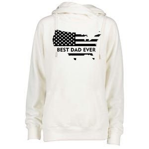 Best Dad Ever Patriot USA Flag Womens Funnel Neck Pullover Hood