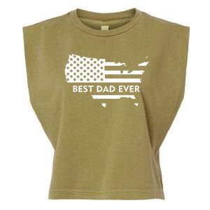 Best Dad Ever Patriot USA Flag Garment-Dyed Women's Muscle Tee