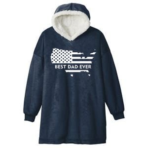 Best Dad Ever Patriot USA Flag Hooded Wearable Blanket