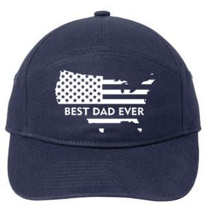 Best Dad Ever Patriot USA Flag 7-Panel Snapback Hat