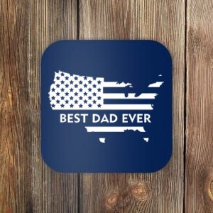 Best Dad Ever Patriot USA Flag Coaster