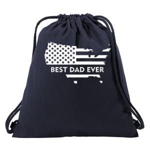 Best Dad Ever Patriot USA Flag Drawstring Bag