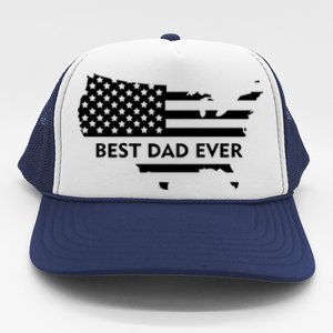 Best Dad Ever Patriot USA Flag Trucker Hat