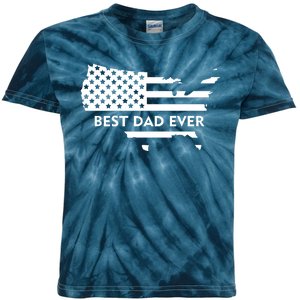 Best Dad Ever Patriot USA Flag Kids Tie-Dye T-Shirt