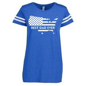 Best Dad Ever Patriot USA Flag Enza Ladies Jersey Football T-Shirt