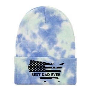 Best Dad Ever Patriot USA Flag Tie Dye 12in Knit Beanie