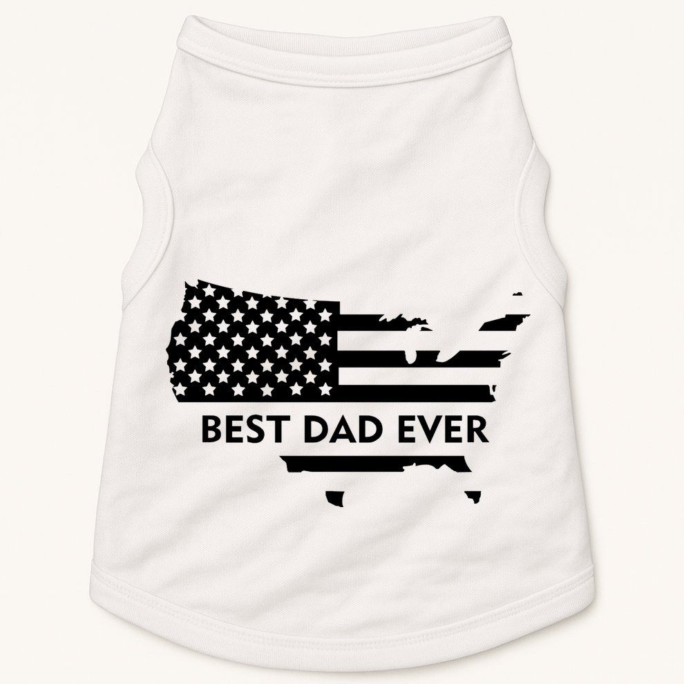 Best Dad Ever Patriot USA Flag Doggie Tank