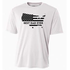 Best Dad Ever Patriot USA Flag Cooling Performance Crew T-Shirt