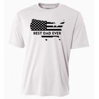 Best Dad Ever Patriot USA Flag Cooling Performance Crew T-Shirt