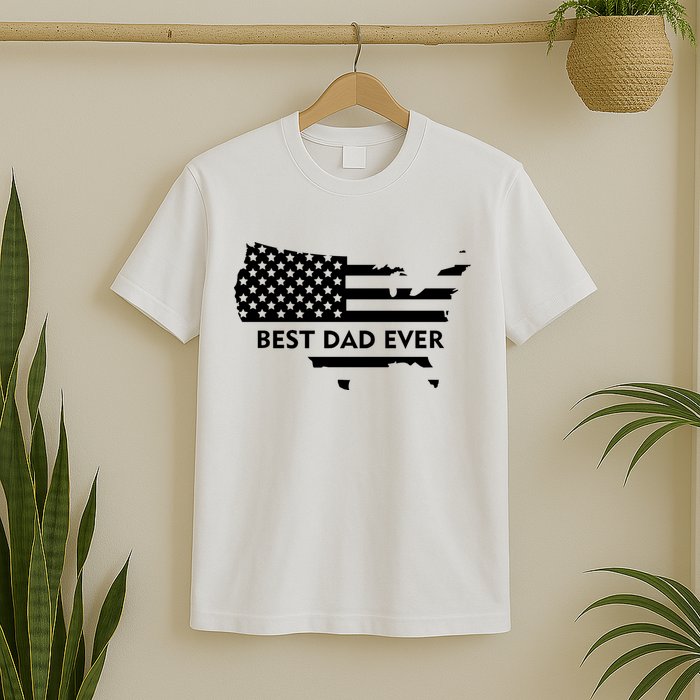 Best Dad Ever Patriot USA Flag T-Shirt