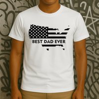 Best Dad Ever Patriot USA Flag T-Shirt