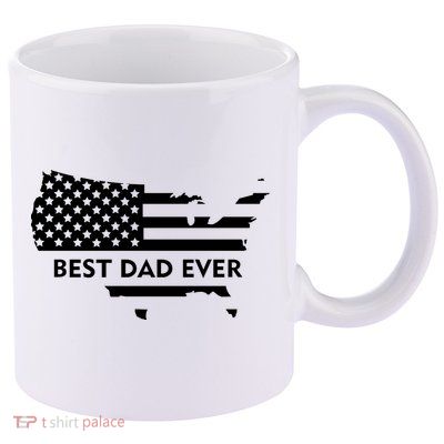 Best Dad Ever Patriot USA Flag 11oz C Handle Ceramic Mug