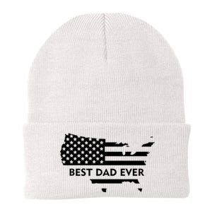 Best Dad Ever Patriot USA Flag Knit Cap Winter Beanie