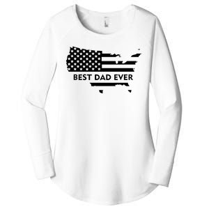 Best Dad Ever Patriot USA Flag Women's Perfect Tri Tunic Long Sleeve Shirt