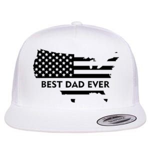 Best Dad Ever Patriot USA Flag Flat Bill Trucker Hat