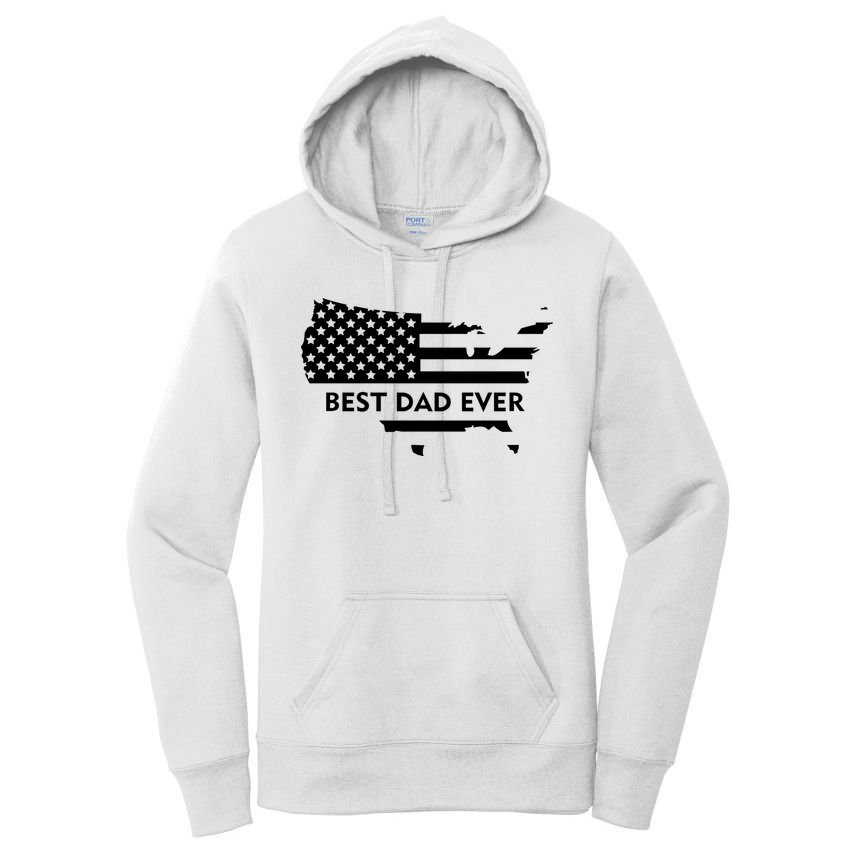Best Dad Ever Patriot USA Flag Women's Pullover Hoodie