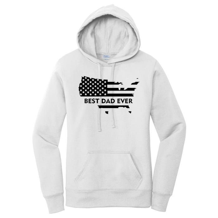 Best Dad Ever Patriot USA Flag Women's Pullover Hoodie