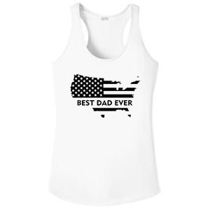 Best Dad Ever Patriot USA Flag Ladies PosiCharge Competitor Racerback Tank