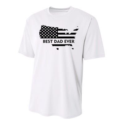 Best Dad Ever Patriot USA Flag Performance Sprint T-Shirt