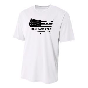 Best Dad Ever Patriot USA Flag Youth Performance Sprint T-Shirt