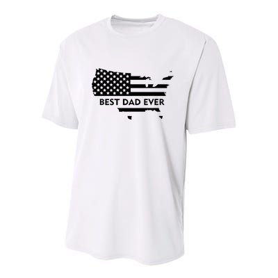 Best Dad Ever Patriot USA Flag Youth Performance Sprint T-Shirt