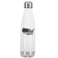 Best Dad Ever Patriot USA Flag Stainless Steel Insulated Water Bottle