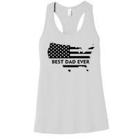 Best Dad Ever Patriot USA Flag Women's Racerback Tank