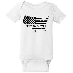 Best Dad Ever Patriot USA Flag Baby Bodysuit