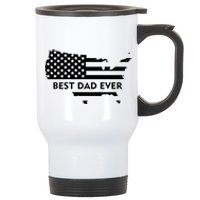 Best Dad Ever Patriot USA Flag Stainless Steel Travel Mug