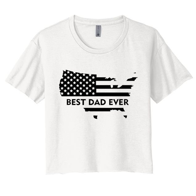 Best Dad Ever Patriot USA Flag Crop Top