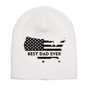 Best Dad Ever Patriot USA Flag Short Acrylic Beanie