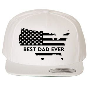 Best Dad Ever Patriot USA Flag Wool Snapback Cap