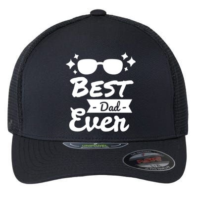 Best Dad Ever Cool Fathers Day Gift Flexfit Unipanel Trucker Cap