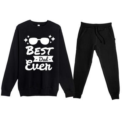 Best Dad Ever Cool Fathers Day Gift Premium Crewneck Sweatsuit Set