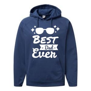 Best Dad Ever Cool Fathers Day Gift Performance Fleece Hoodie