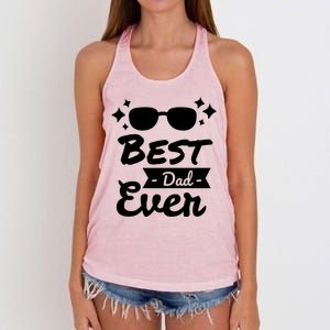 Best Dad Ever Cool Fathers Day Gift Women's Knotted Racerback Tank