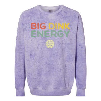 Big Dink Energy Pickleball Funny Pickle Ball Lover Retro Colorblast Crewneck Sweatshirt