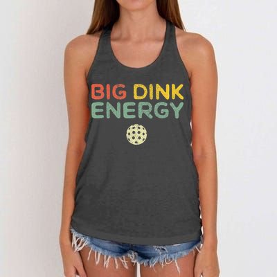 Big Dink Energy Pickleball Funny Pickle Ball Lover Retro Women's Knotted Racerback Tank