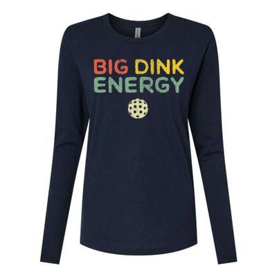 Big Dink Energy Pickleball Funny Pickle Ball Lover Retro Womens Cotton Relaxed Long Sleeve T-Shirt